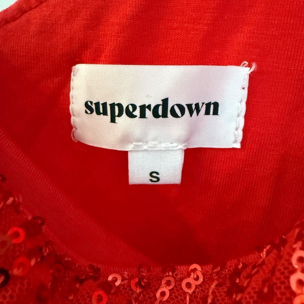 RED Superdown Sequin One Shoulder Bodysuit Size S Party Night Out NWOT - Picture 4 of 4